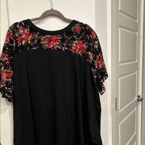 Floral Black Women's Top
